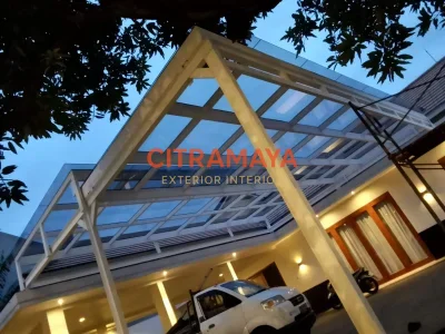 Proyek Kanopi Kaca Tempered Modern untuk Rumah & Bangunan Komersial
